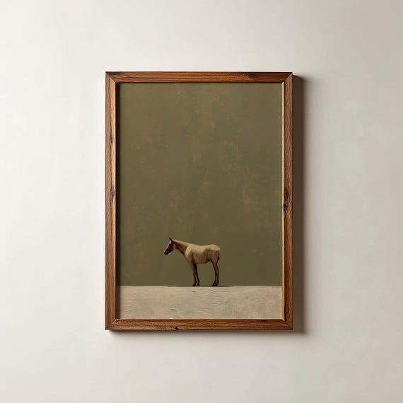 Minimalist Horse Art Print, Modern Western