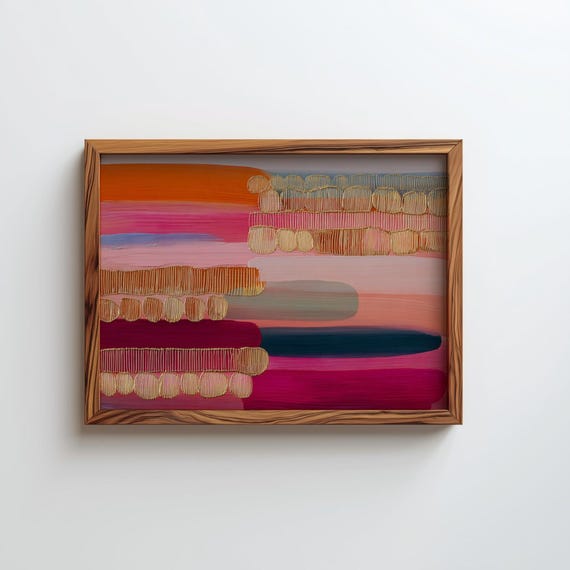 Abstract Contemporary Oil Painting Gold Wall Art Digital Download
