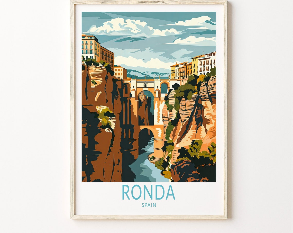 Ronda Spain Travel Poster Spain Travel Wall Art Decor Ronda Spain Print Spain Gifts Travel Gifts Birthday Present