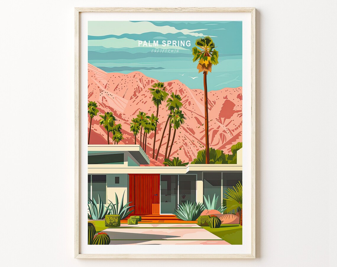 Palm Springs California Mid Century Modern Desert House Poster