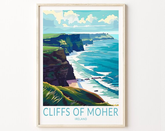 Cliffs Of Moher Coast Travel Poster, Ireland