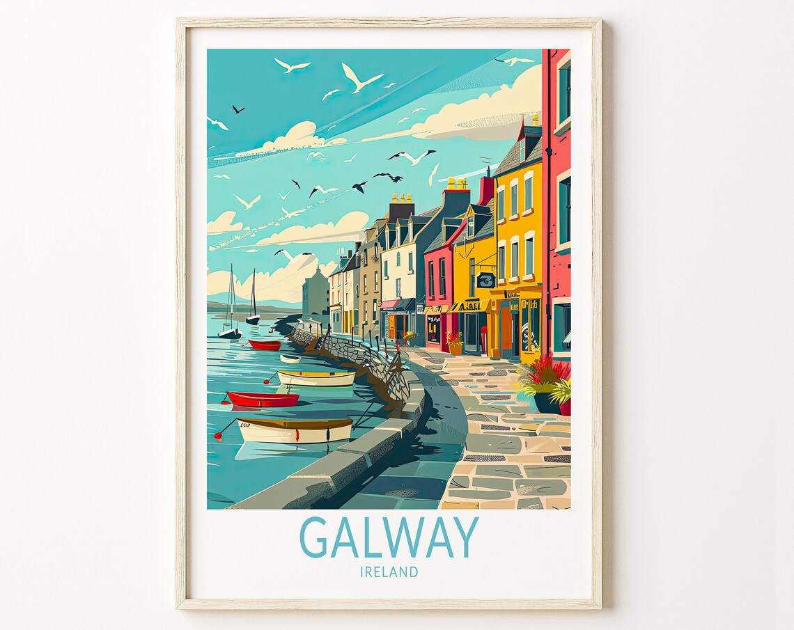 Galway Travel Poster, Ireland City Wall Art