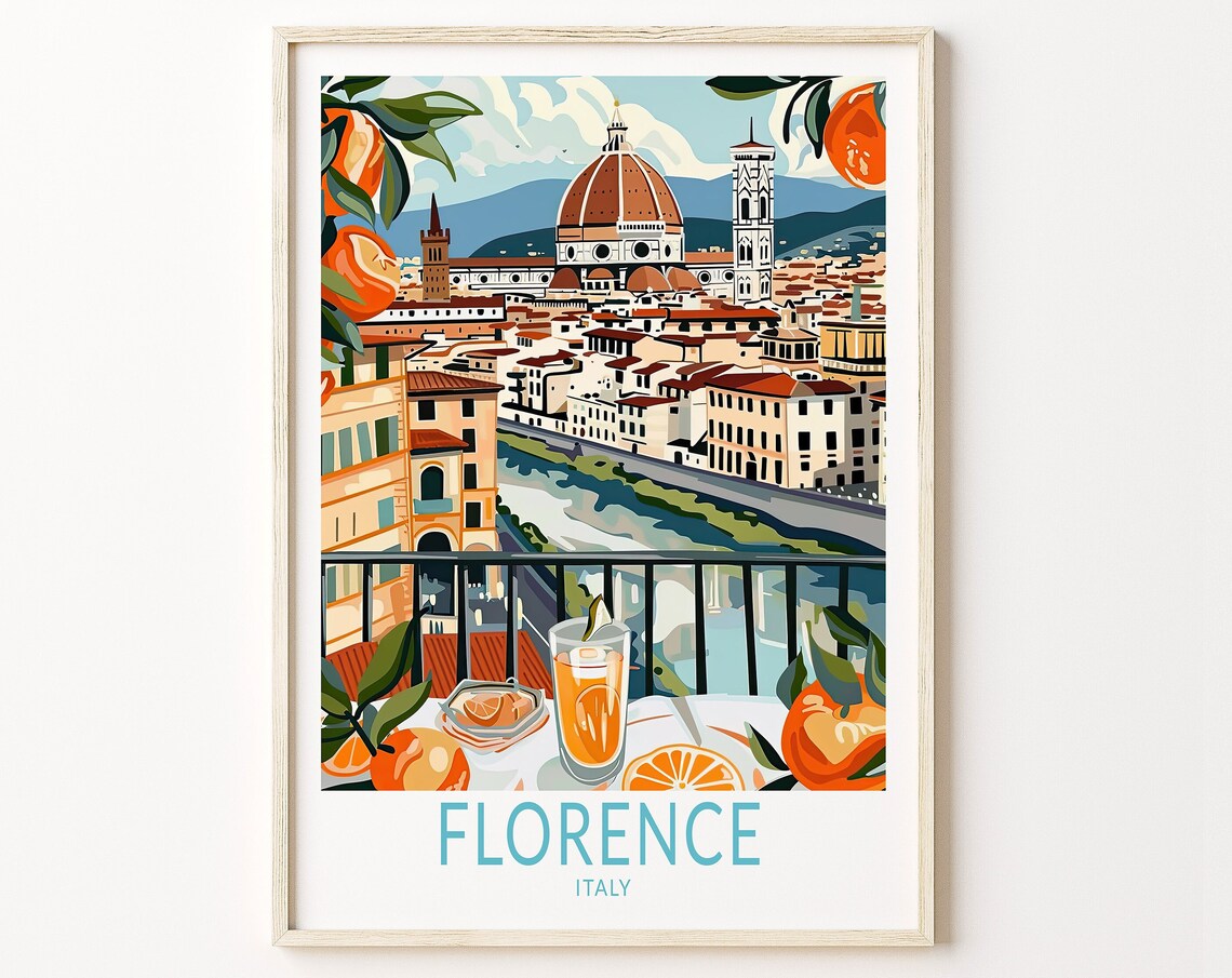 Florence Italy Travel Poster, Wall Decor Print