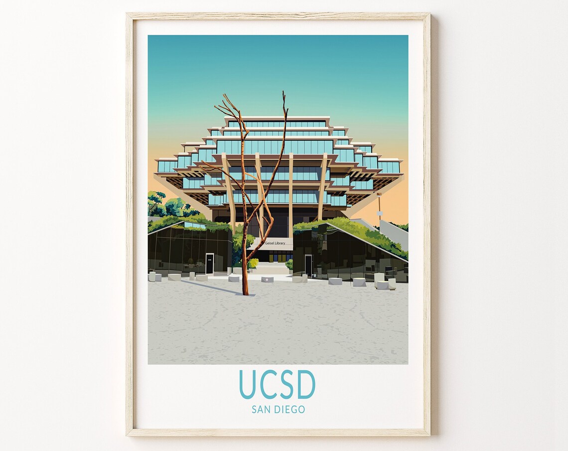 Geisel Library San Diego University Campus Art Print