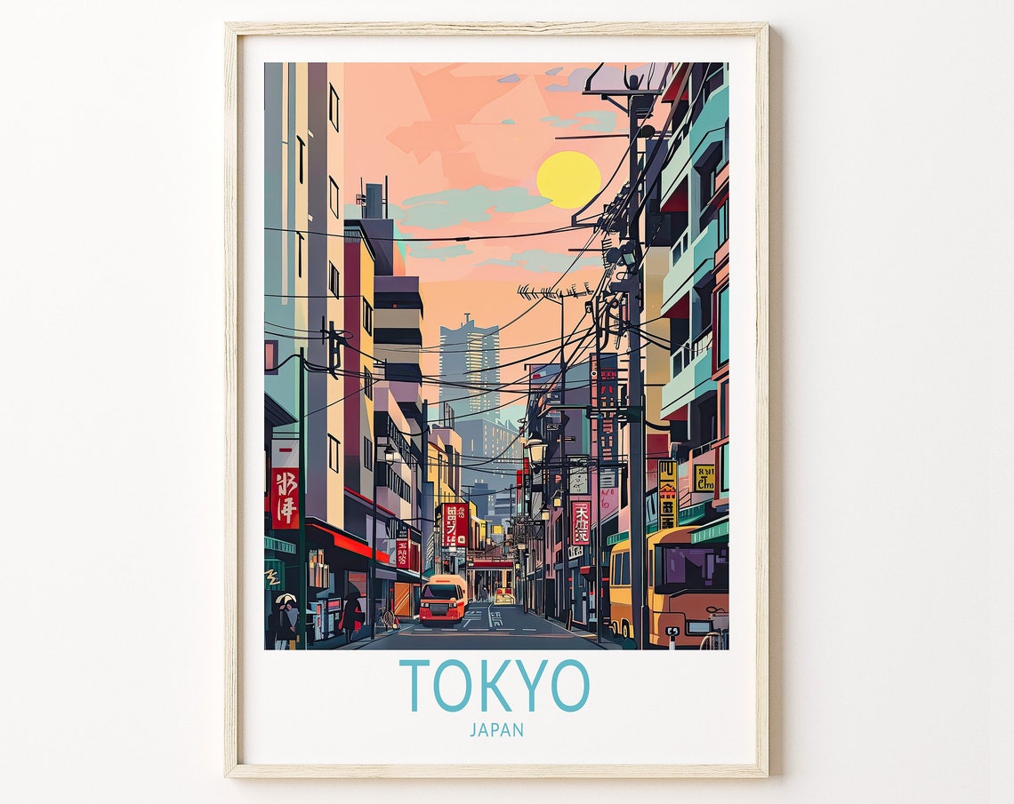 Tokyo Japan Travel Poster Japan City Poster Tokyo Wall Art Tokyo Cityscape Japanese Decor Birthday Present Personalised Gifts