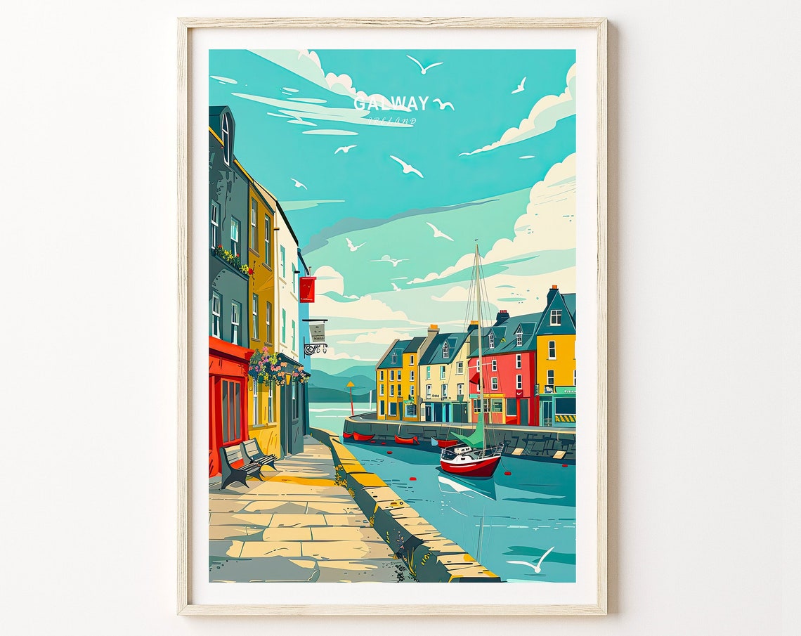 Galway Travel Poster Ireland Galway Travel Wall Decor Ireland City Print Galway Wall Art Personalised Gifts Birthday Gifts