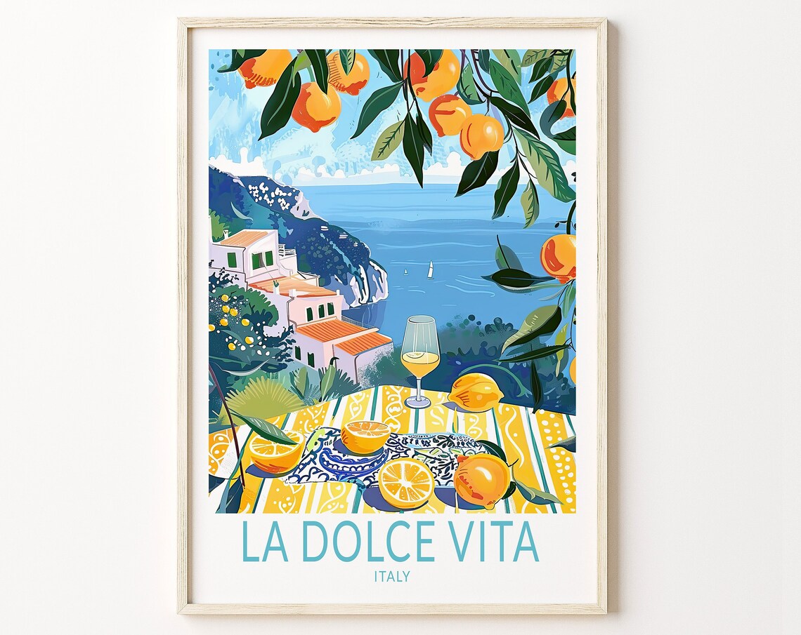 La Dolce Vita Italy Lemons Travel Poster