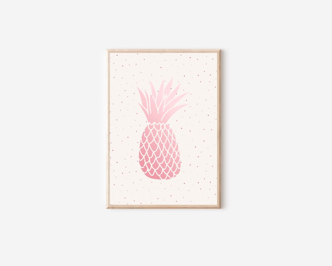Tropical Pink Pineapple Art Print, Summer Decor - Image 4