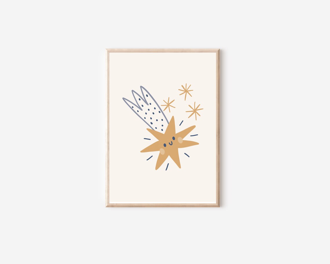 Shooting Star Boho Nursery Art Print, Celestial Decor - Image 4