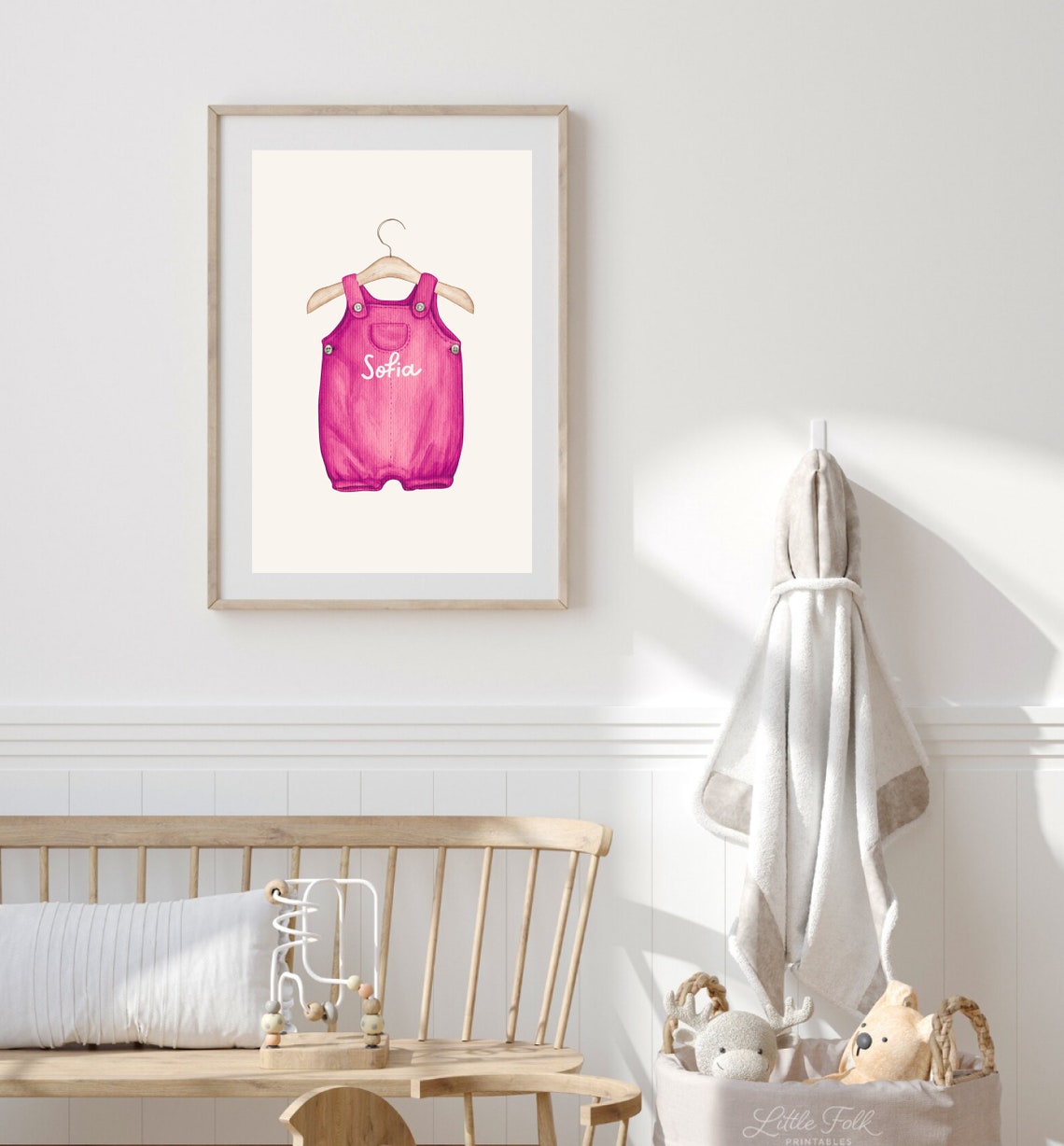 Personalized Baby Girl Name Art Print, Pink Nursery Decor - Image 3
