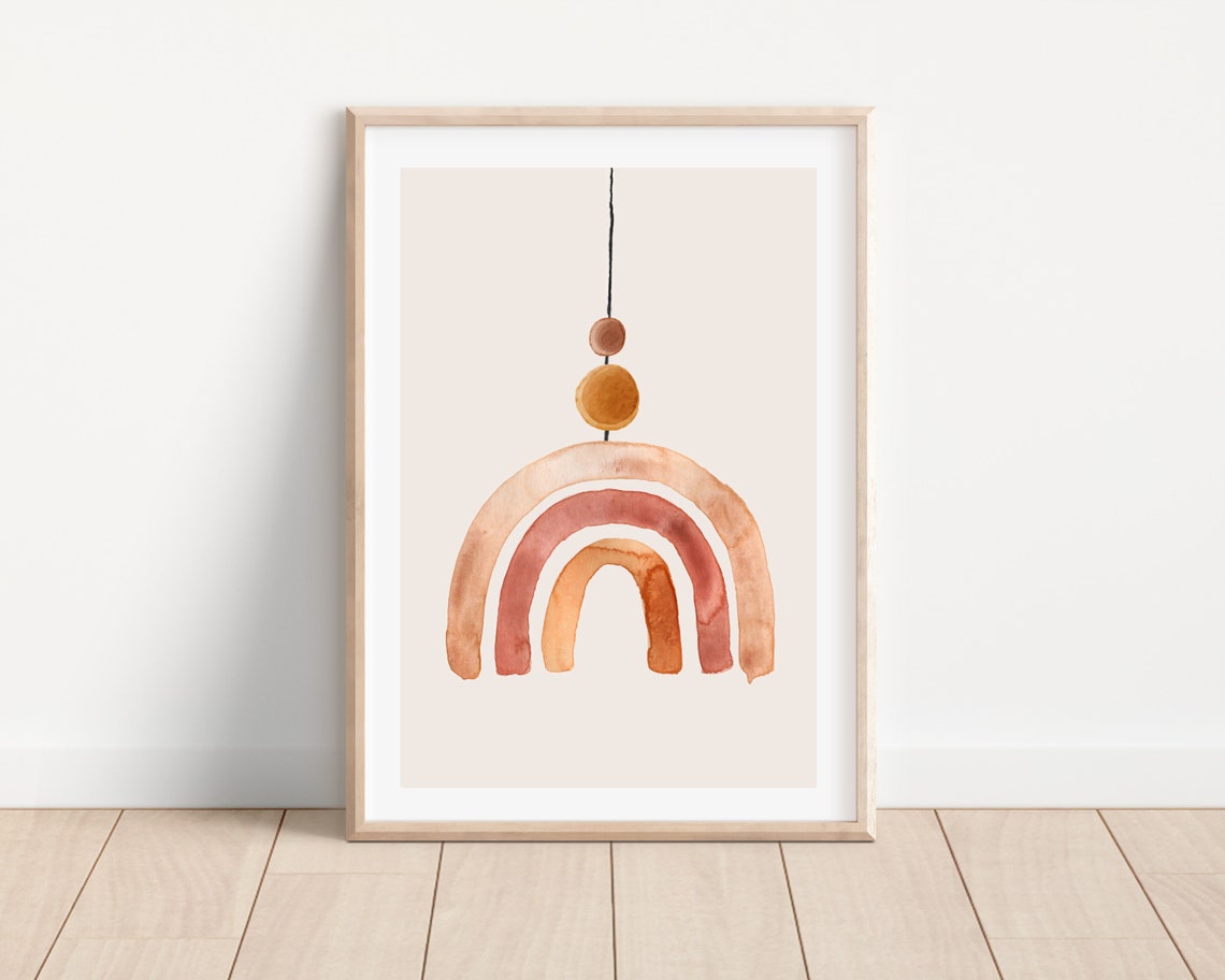 Boho Terracotta Nursery Rainbow Poster
