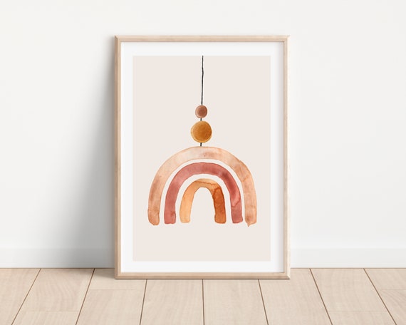 Boho Terracotta Nursery Rainbow Poster