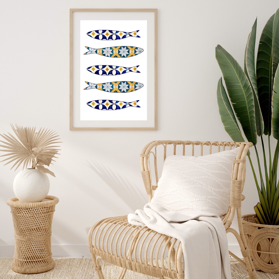 Portuguese Sardine Tile, Boho Kitchen Wall Art Print - Image 3