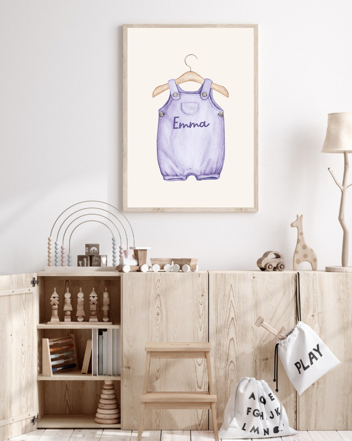 Lavender Custom Baby Girl Name Sign, Boho Nursery Poster - Image 2