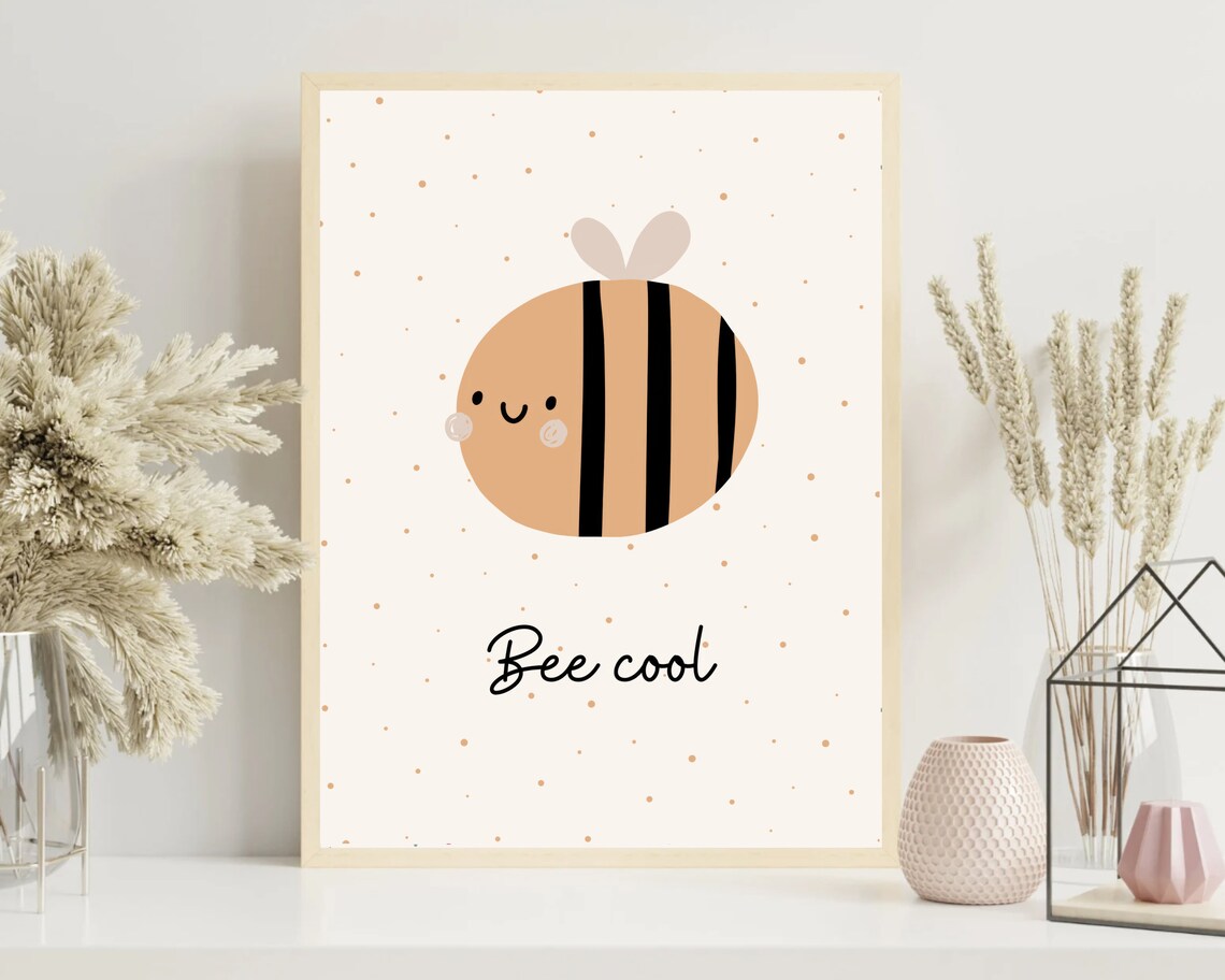 Bee Cool Nursery Wall Art Print, Bee Theme Decor - Image 2