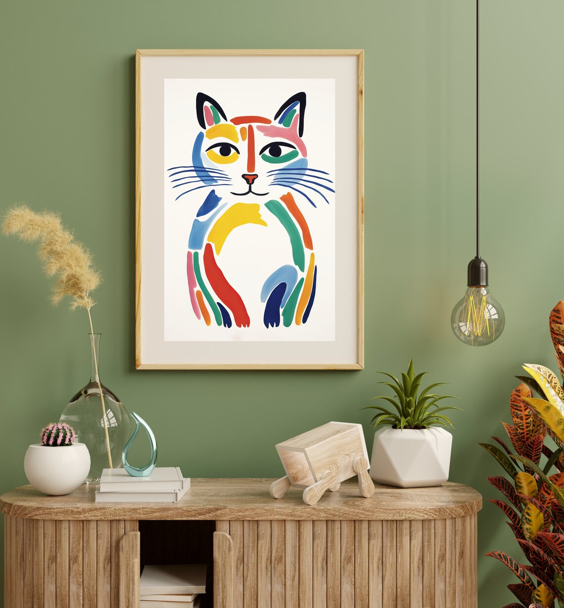 Matisse-Inspired Cat Art Print, Abstract Watercolor - Image 2