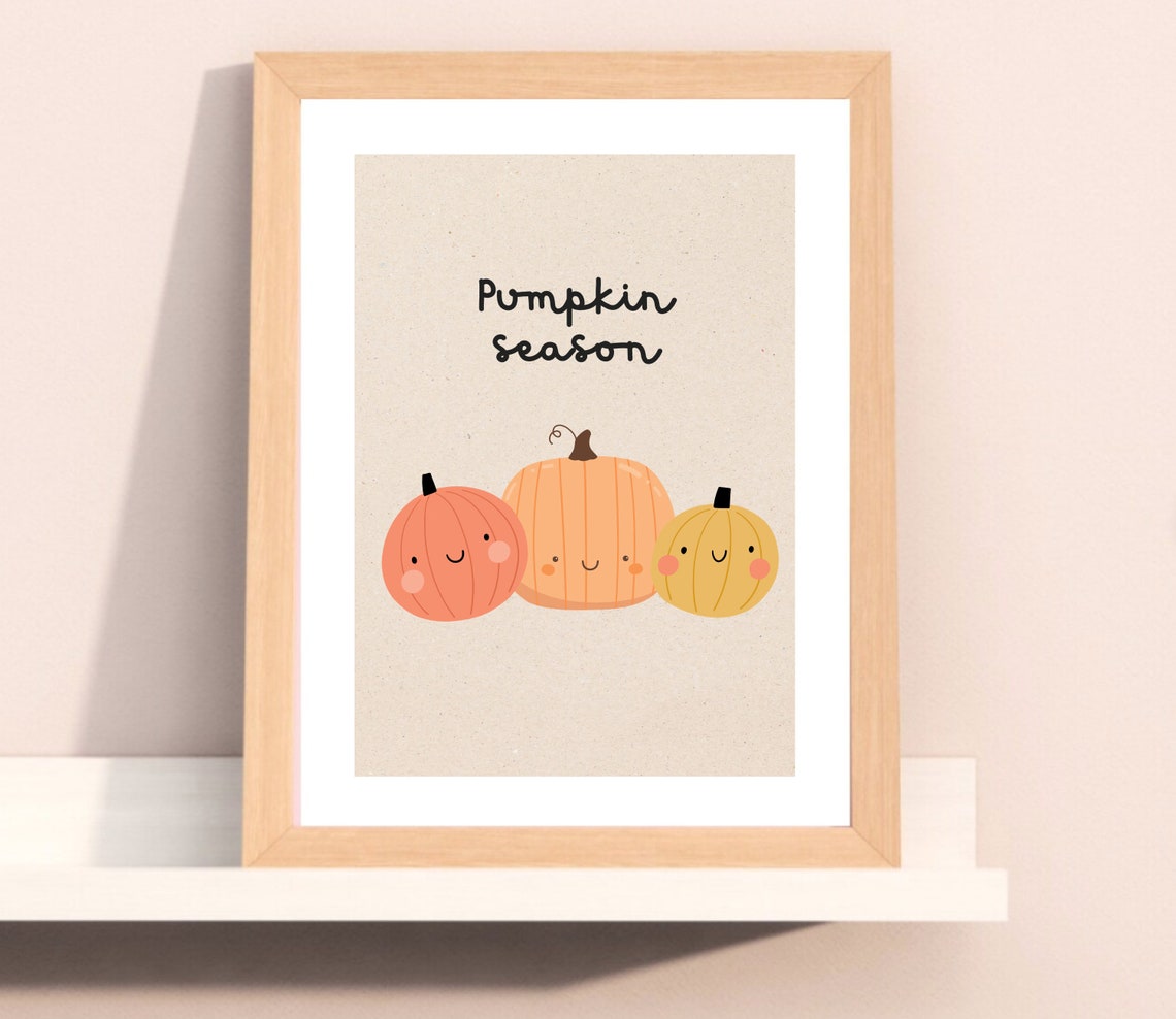 Cute Pumpkin Nursery Art Print, Fall Kids Decor - Image 3