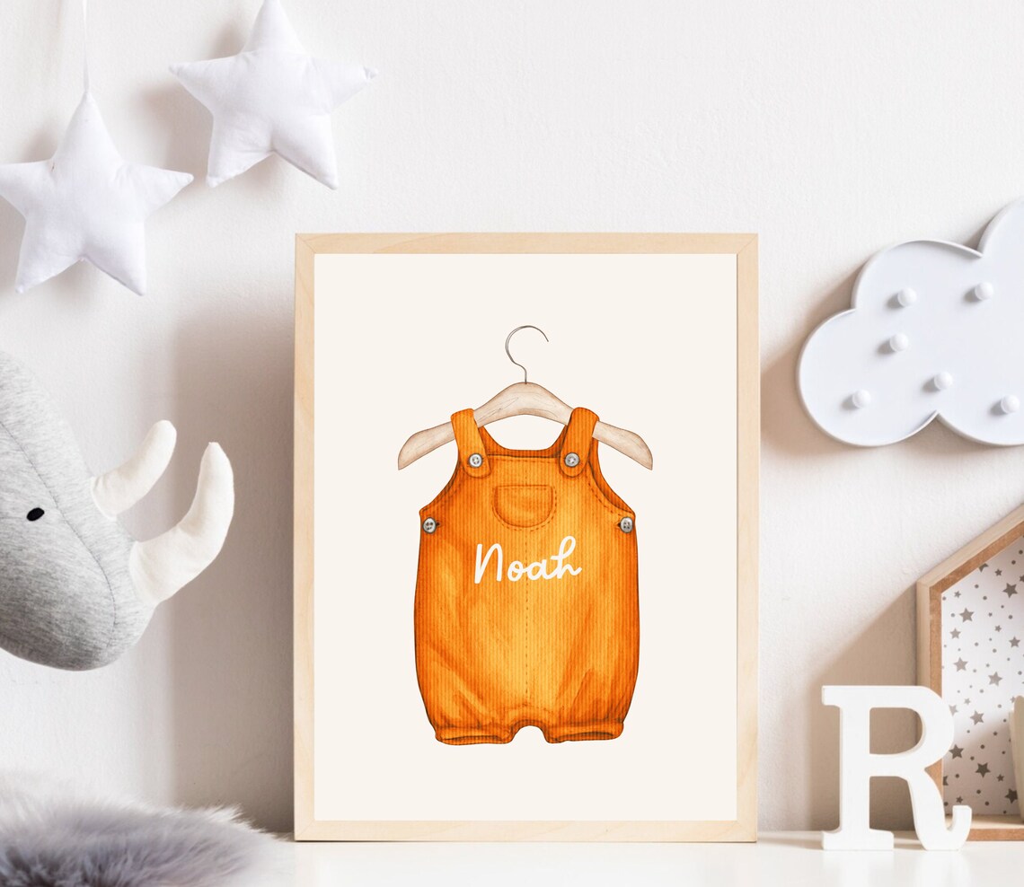 Boho Custom Baby Name Nursery Decor Art Print - Image 3
