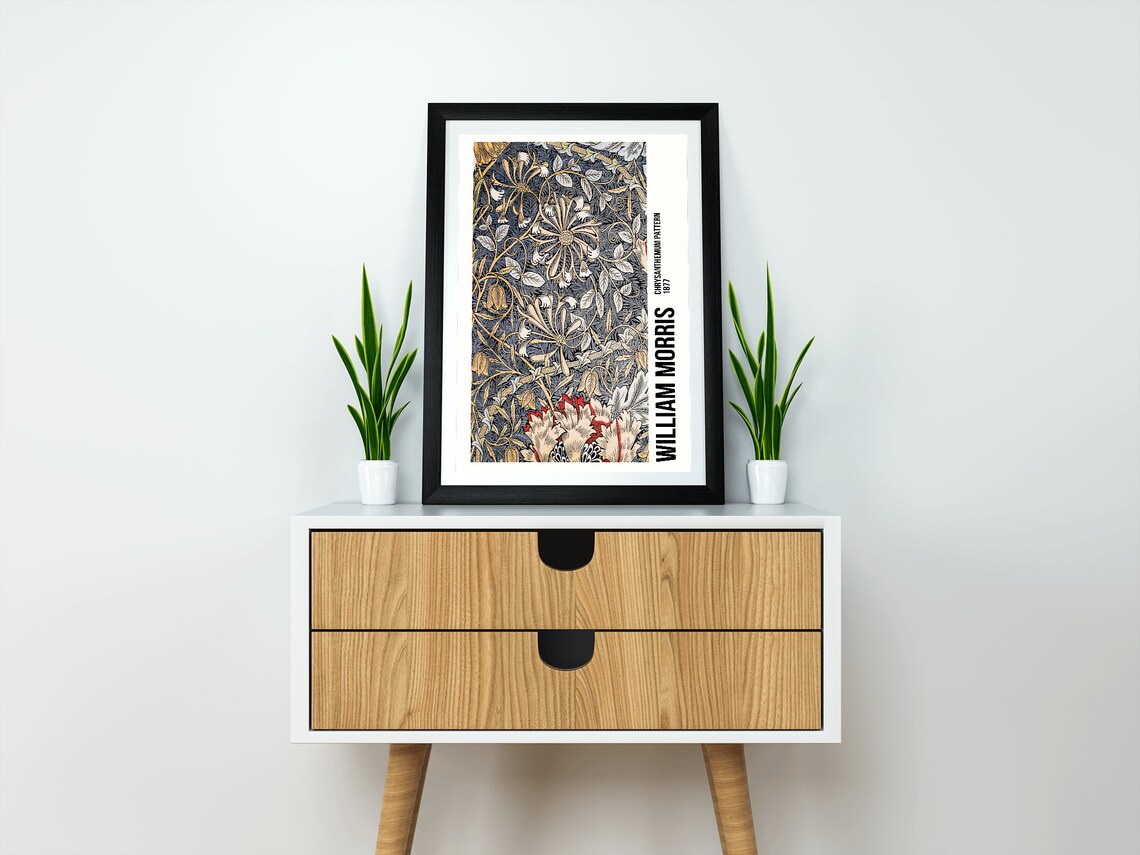William Morris Exhibition Poster, Art Nouveau Honeysuckle Print - Image 2