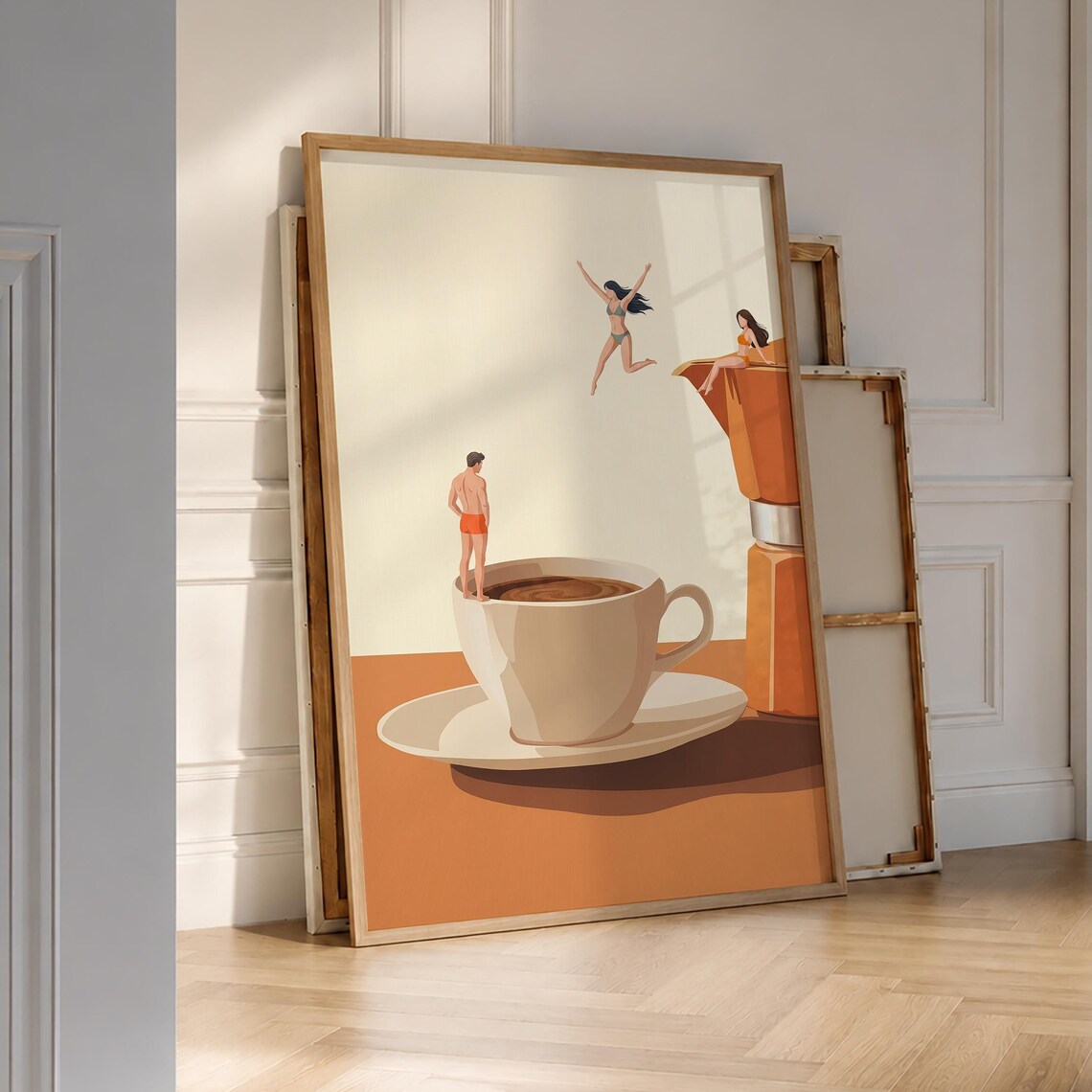 Coffee Adventure Trendy Kitchen Art Print