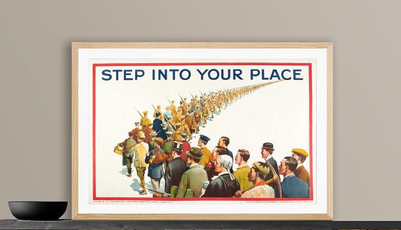 Step Into Your Place Vintage Propaganda Poster Retro Rare Poster Print Gift Idea Wall Decor