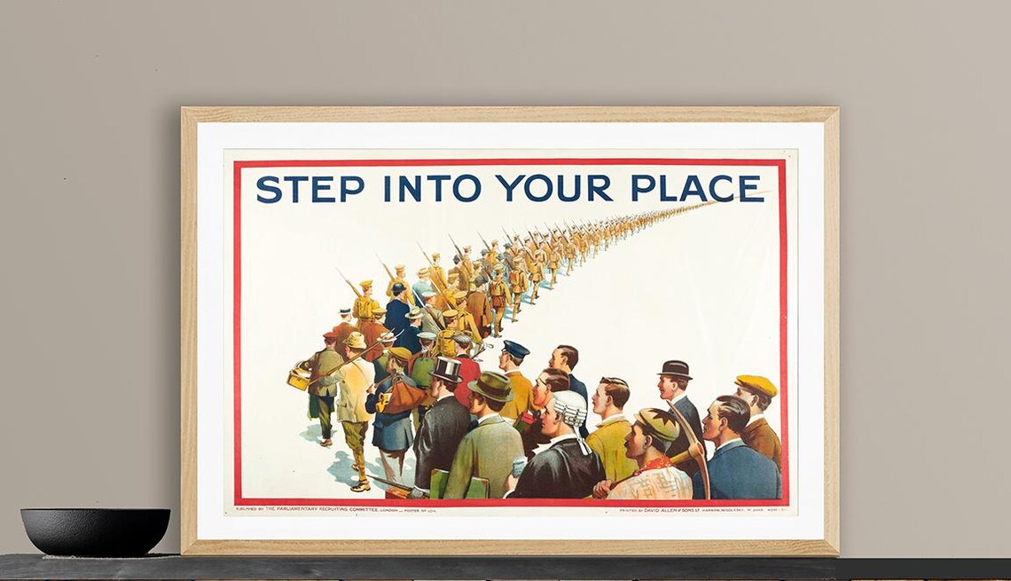Step Into Your Place WWI British Army Recruitment Vintage Poster