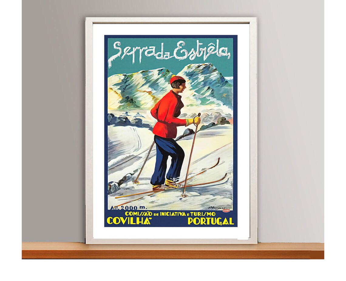 Serra Da Estrla Portugal Vintage Travel Poster