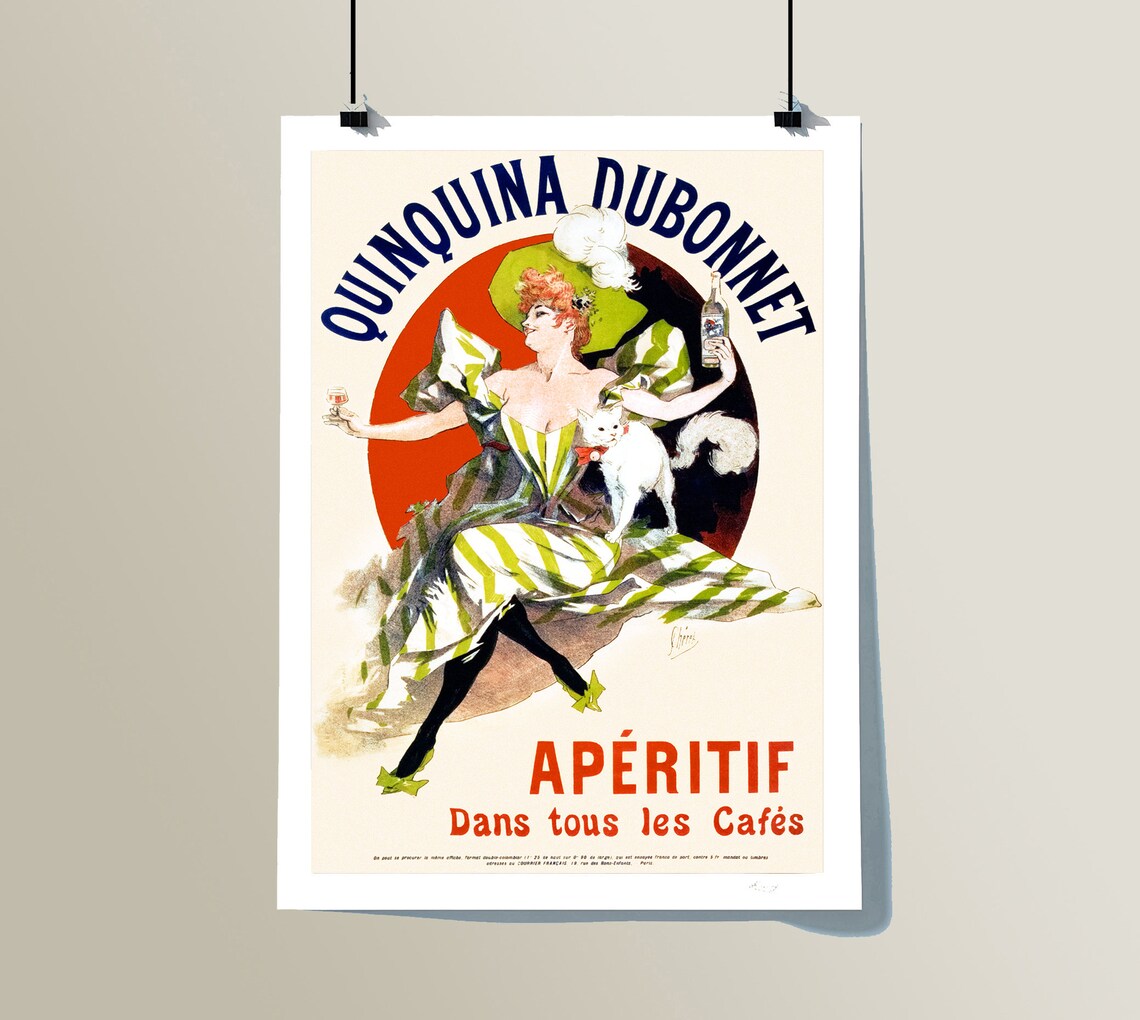Quinquina Dubonnet Aperitif Vintage French Cafe Advertising Poster - Image 2