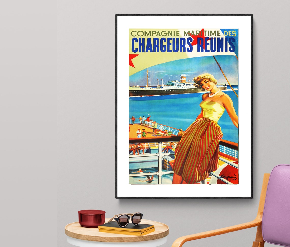 Compagnie Maritime Chargeurs Reunis French Ocean Liner Poster