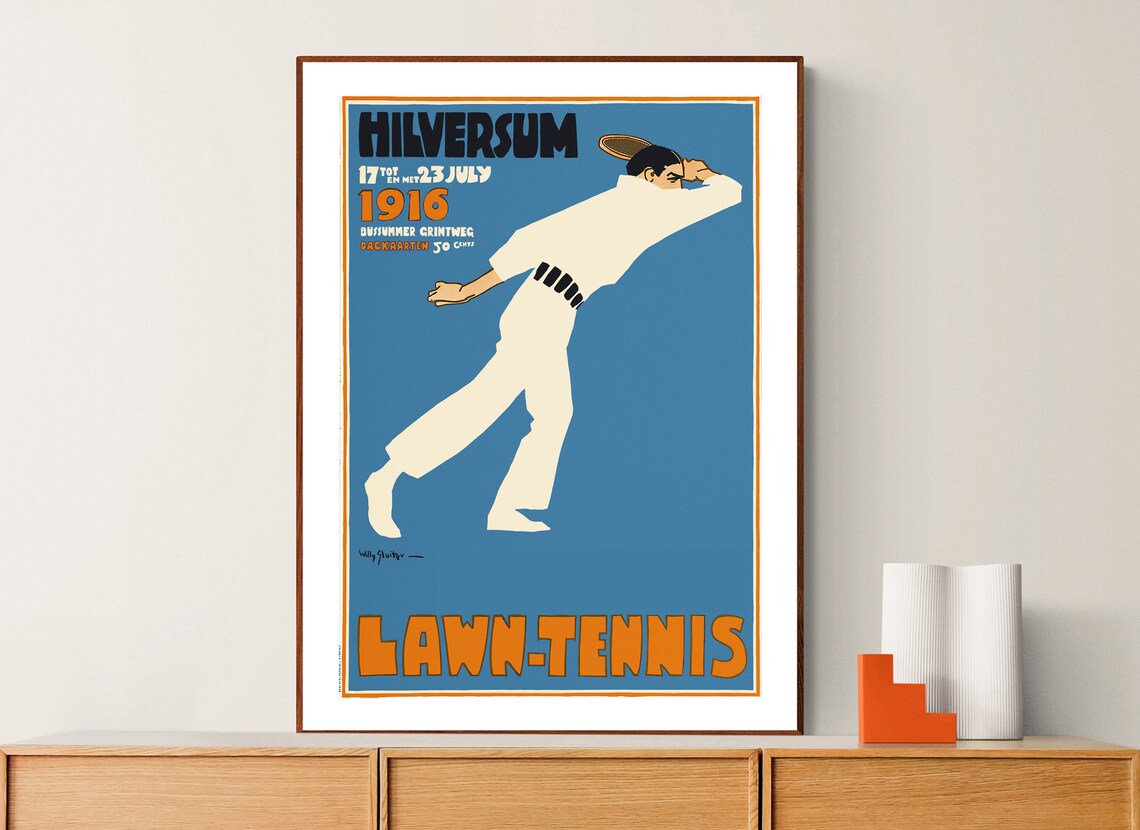 Hilversum 1916 Lawn Tennis Tournament Vintage Dutch Sports Poster - Image 2