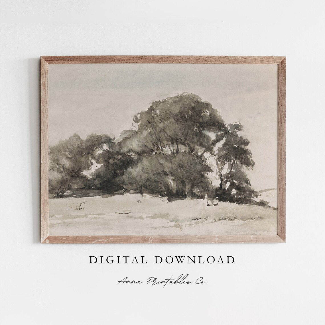 Tree Near Wassenaar Antique Dutch Landscape Painting Monochrome Poster