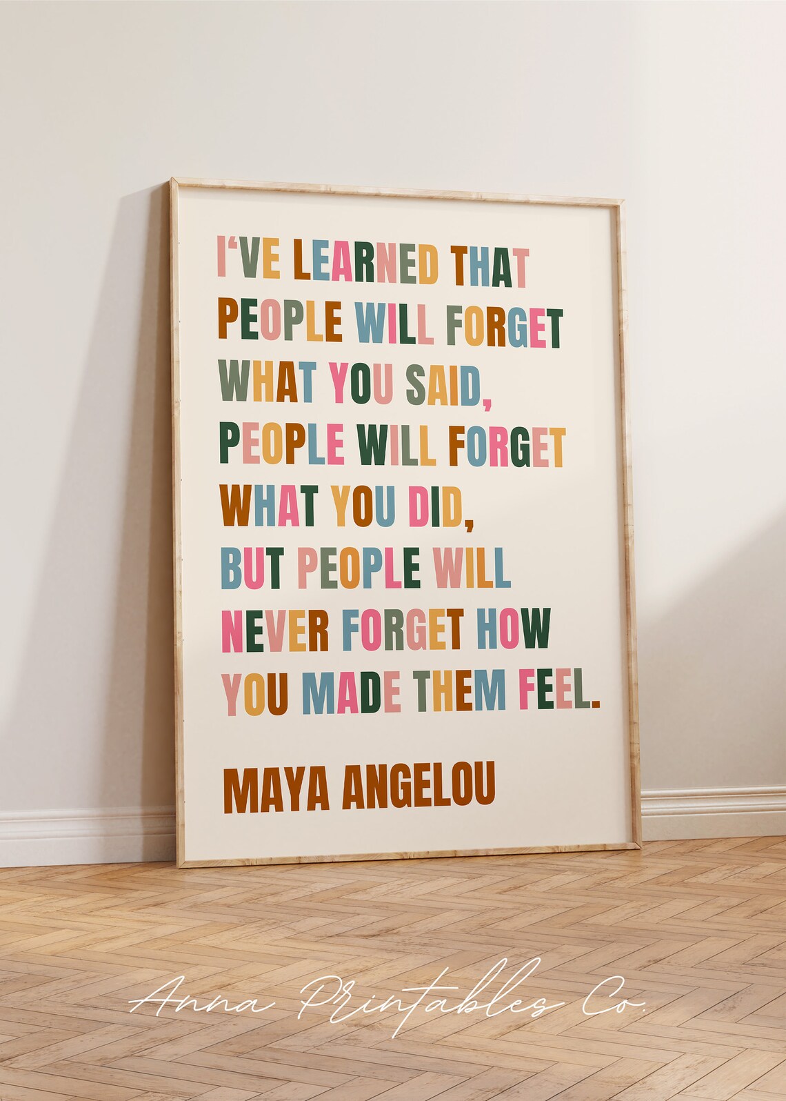 Maya Angelou Inspirational Quote, Classroom Wall Art