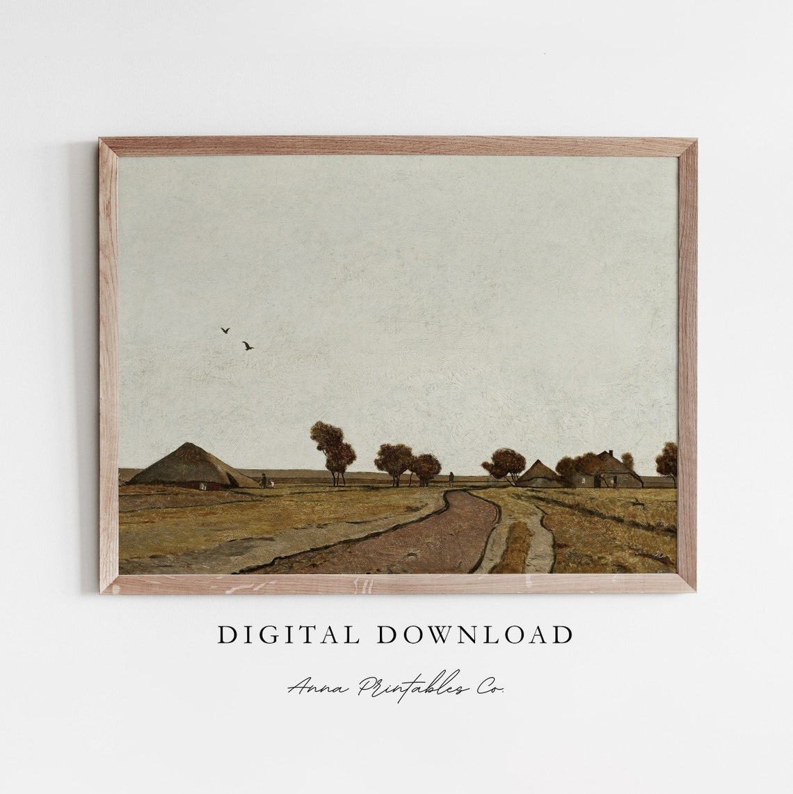 Rural Dirt Road Haystack Vintage Countryside Landscape Poster