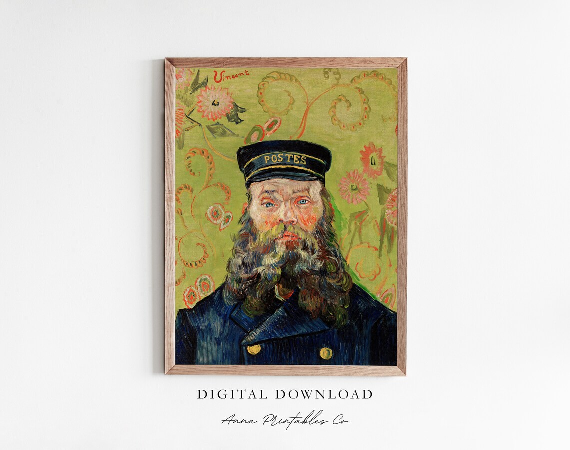 Van Gogh Pere Tanguy Portrait 1889 Famous Floral Painting Poster