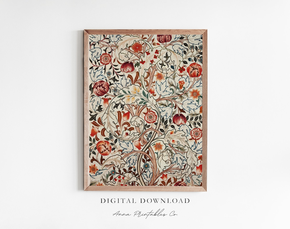 William Morris Art Nouveau Poster, Vintage Style