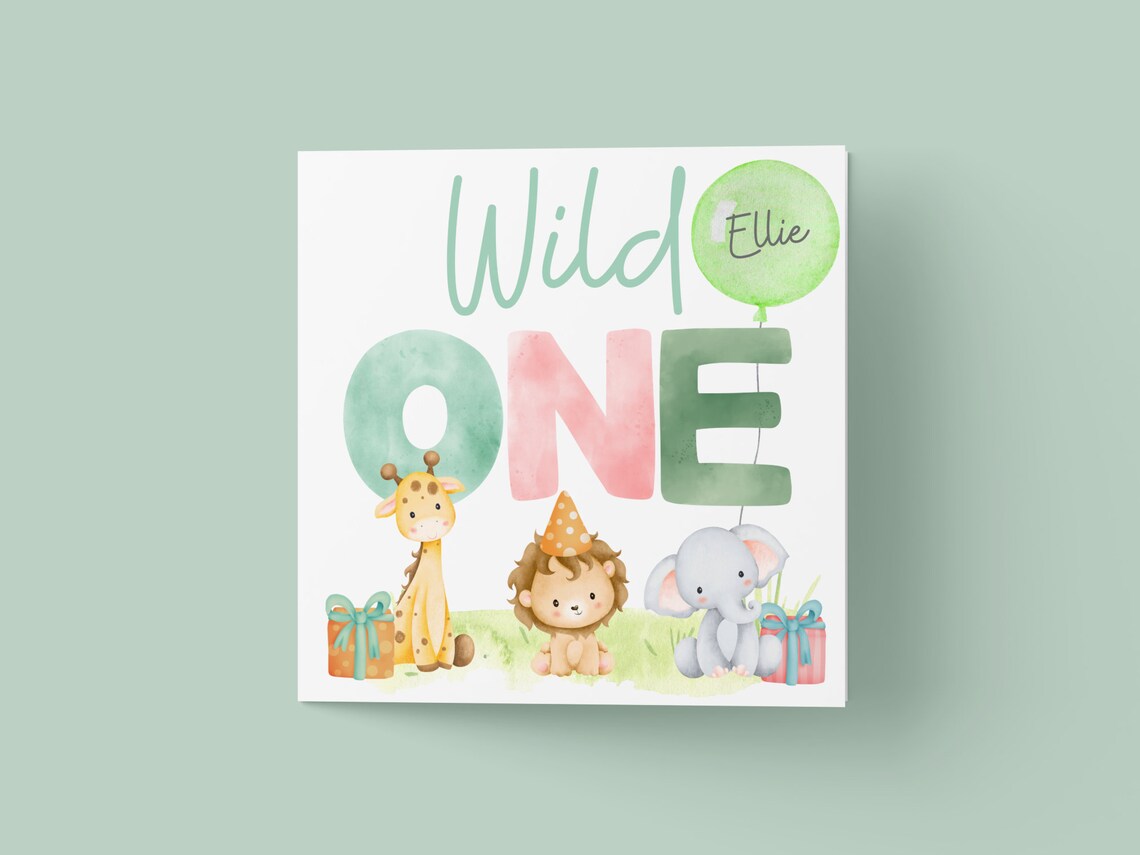 Safari Wild One 1st Birthday Wall Art Print