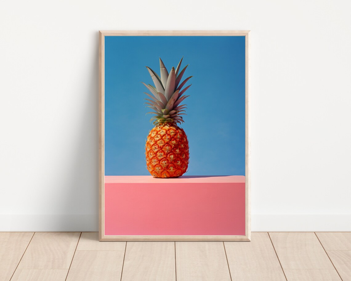 Pineapple Print, Maximalist Tropical Artwork - Image 2