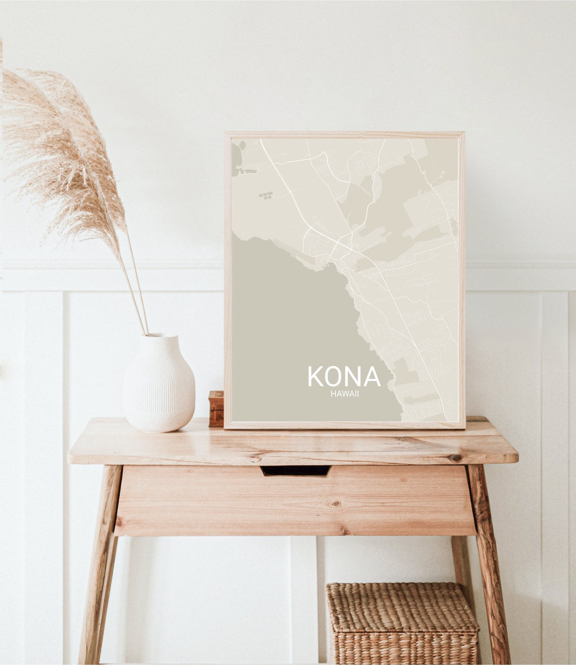 Kona Map Print Kona Travel Map Map Of Hawaii Hawaiian Gifts Hawaii Gifts Wedding Gifts Anniversary Gifts Valentine Gifts - Image 2