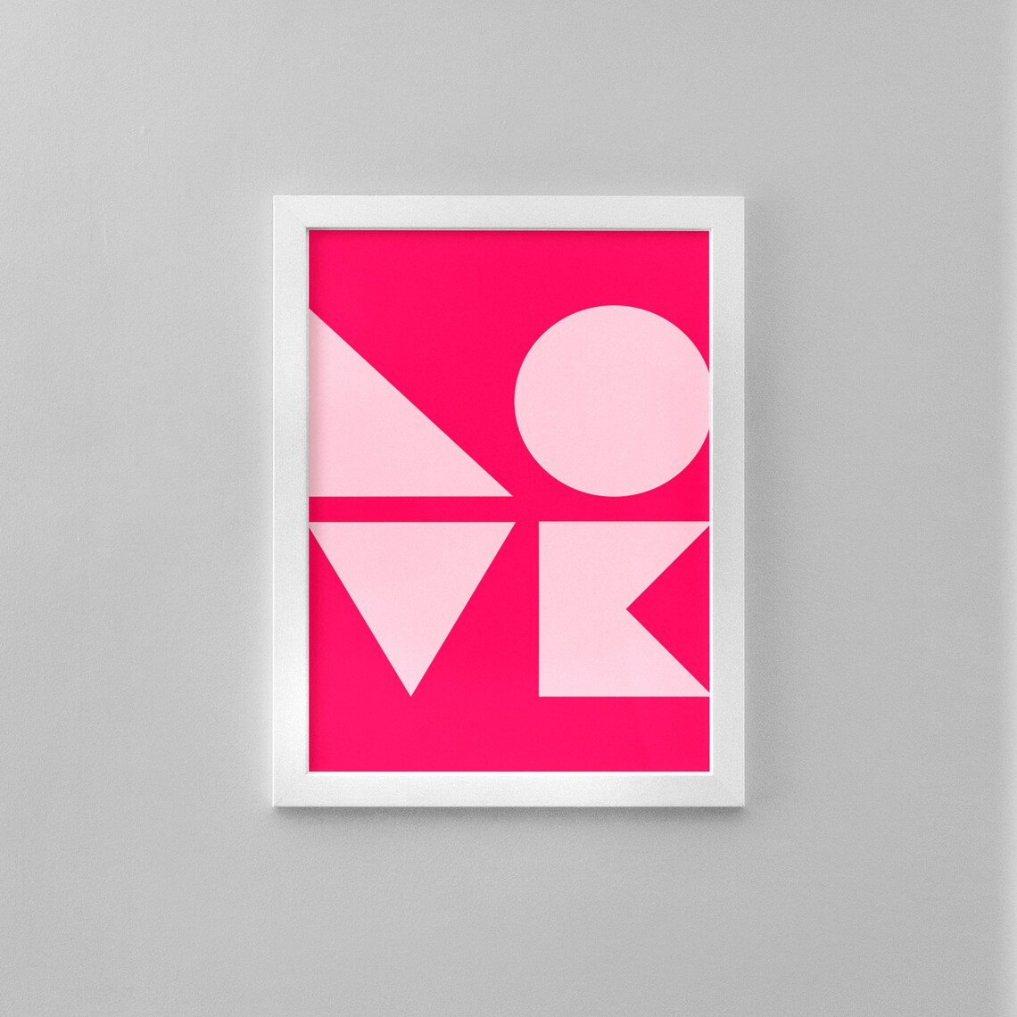 Abstract Geometric Love Illustration Poster For Valentine Day Gift