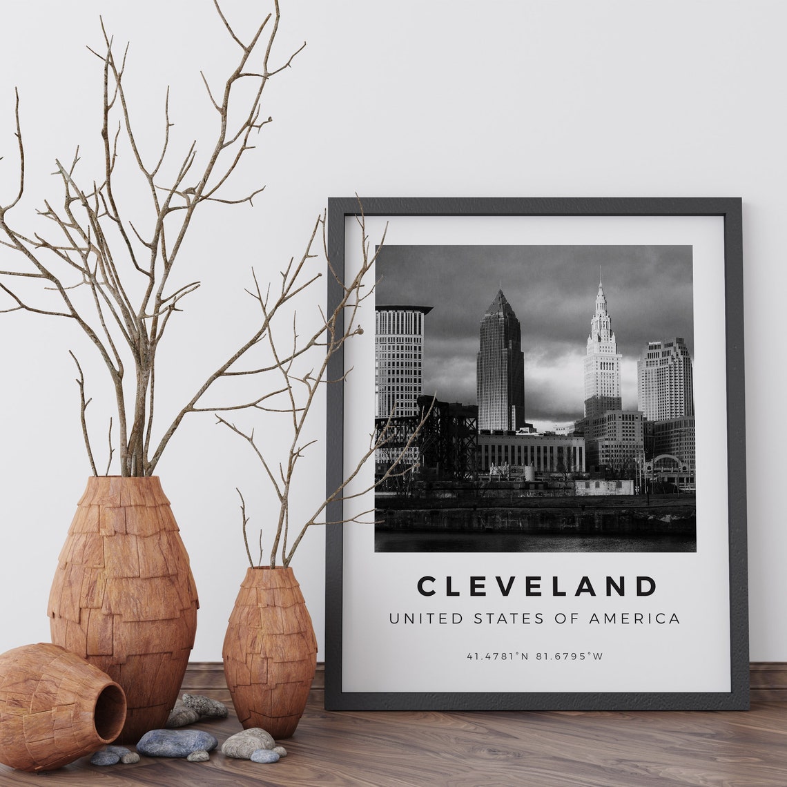 Cleveland Landscape Ohio Poster Print - Image 3