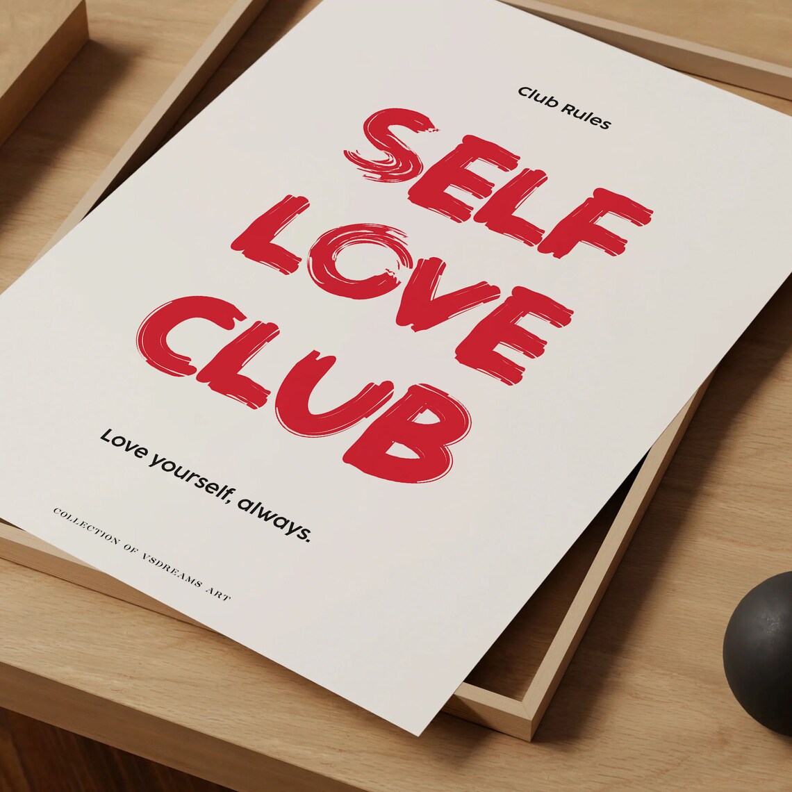 Self Love Club Red Bold Brush Letters Love Yourself Always Wall Art - Image 4