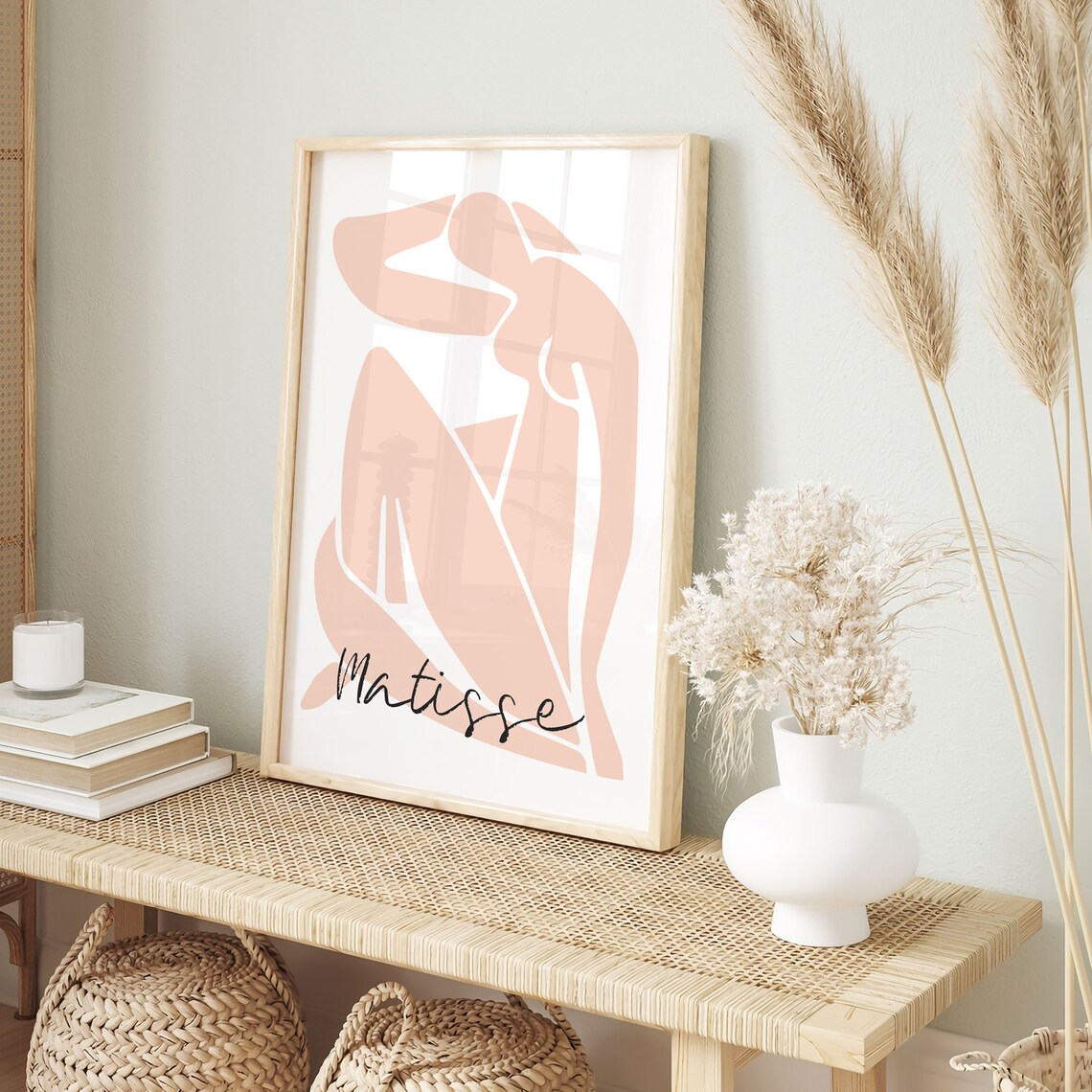 Matisse Inspired Blush Pink Abstract Female Figure Line Art Poster - Image 5