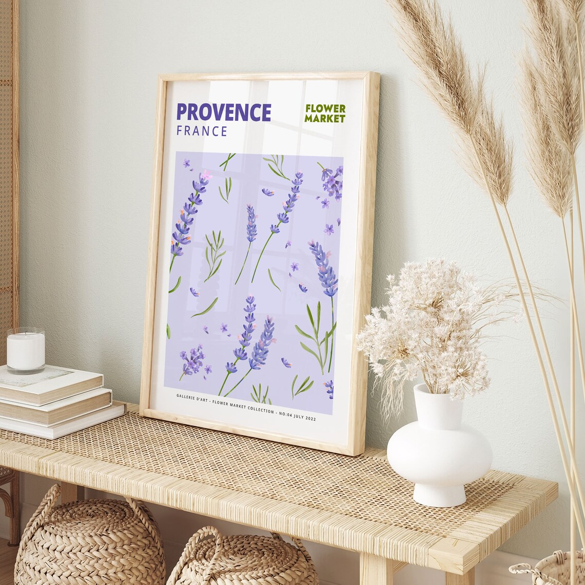 Provence France Lavender Sprig Flower Market Botanical Poster - Image 4