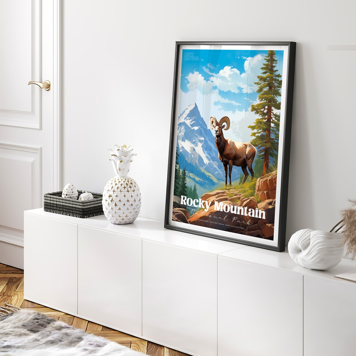 Rocky Mountain National Park Bighorn Sheep Vintage Travel Poster - Image 2