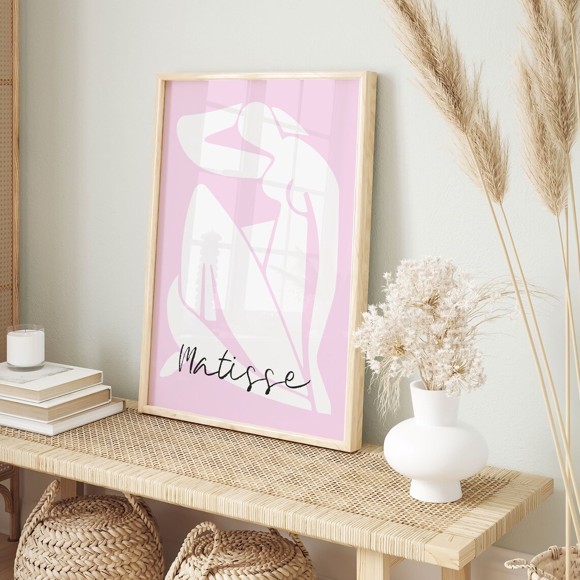 Henri Matisse Blush Pink Seated Woman Figure Minimalist Art Poster - Image 4