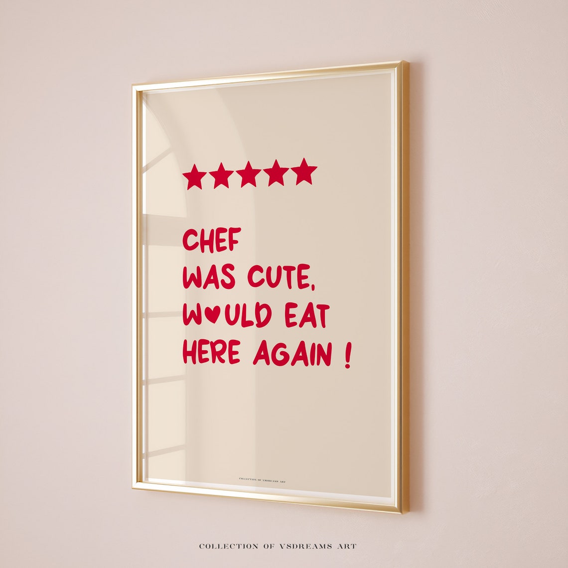 Chef Was Cute Five Star Restaurant Review Funny Kitchen Poster