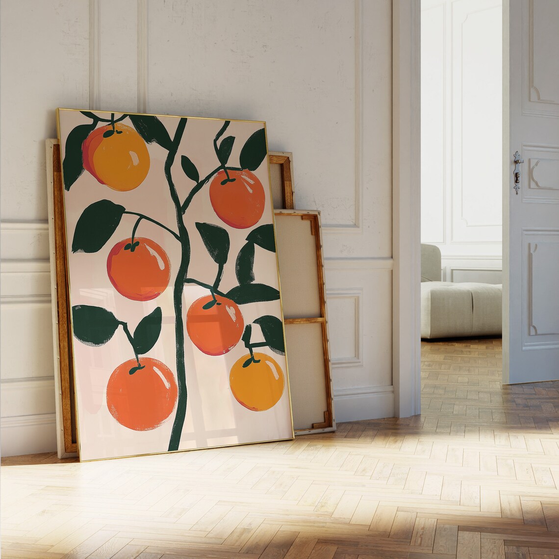 Orange Fruit Print, Retro Food Art for Kitchen Decor - Image 5
