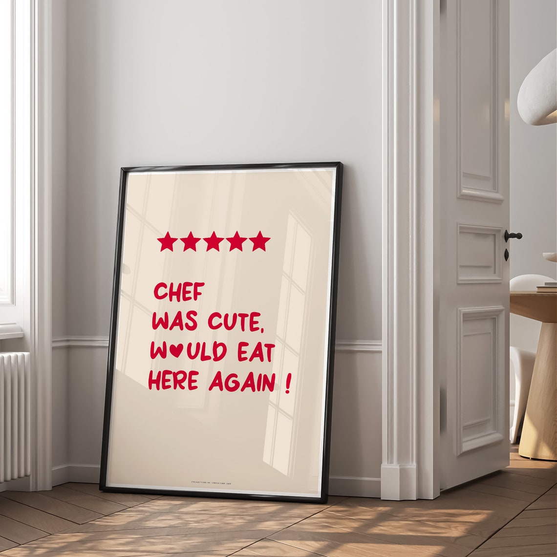 Chef Was Cute Five Star Restaurant Review Funny Kitchen Poster - Image 2