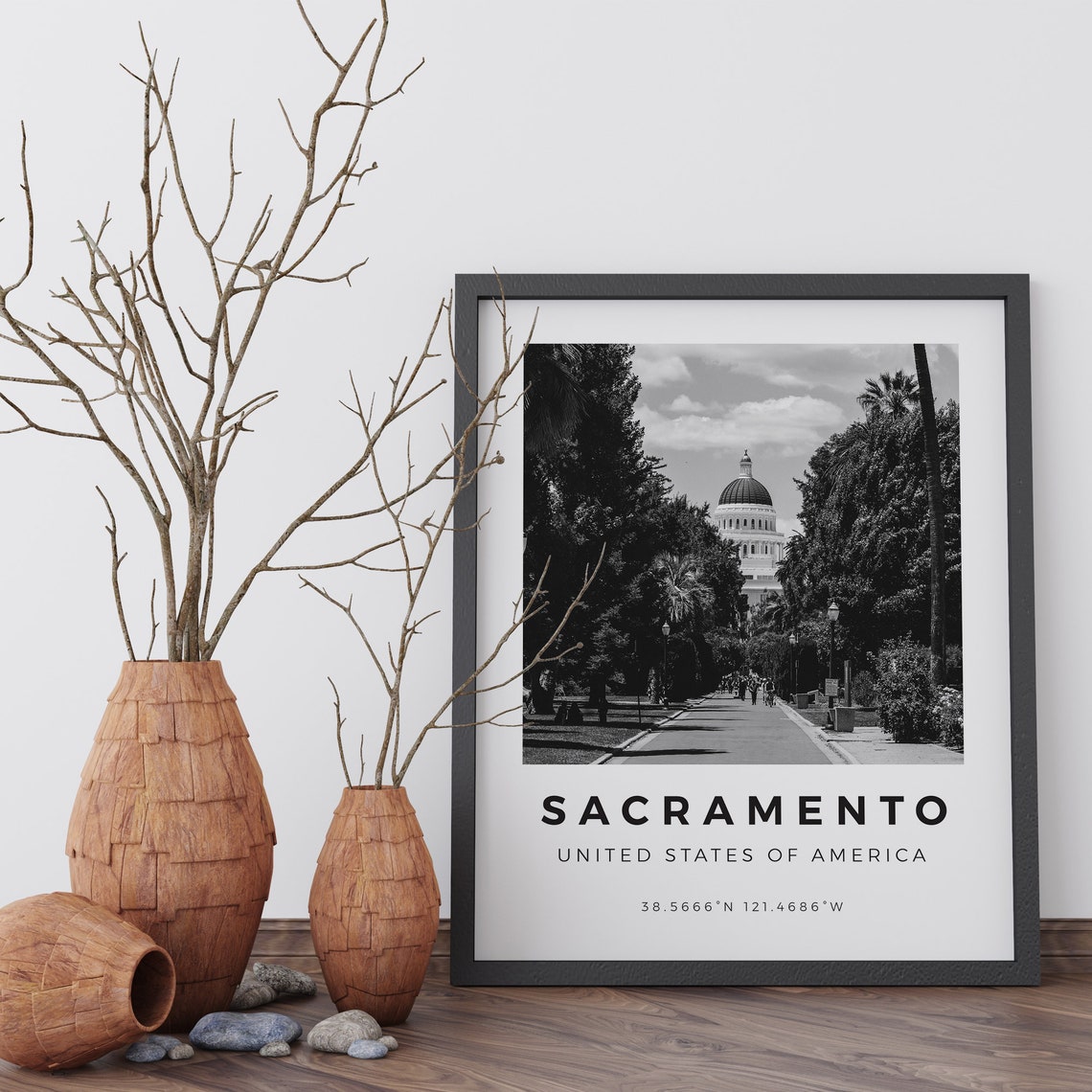 Sacramento Print Black And White Sacramento Poster Usa Print Sacramento Wall Art Sacramento Landscape Sacramento Photo Sacramento Poster - Image 4