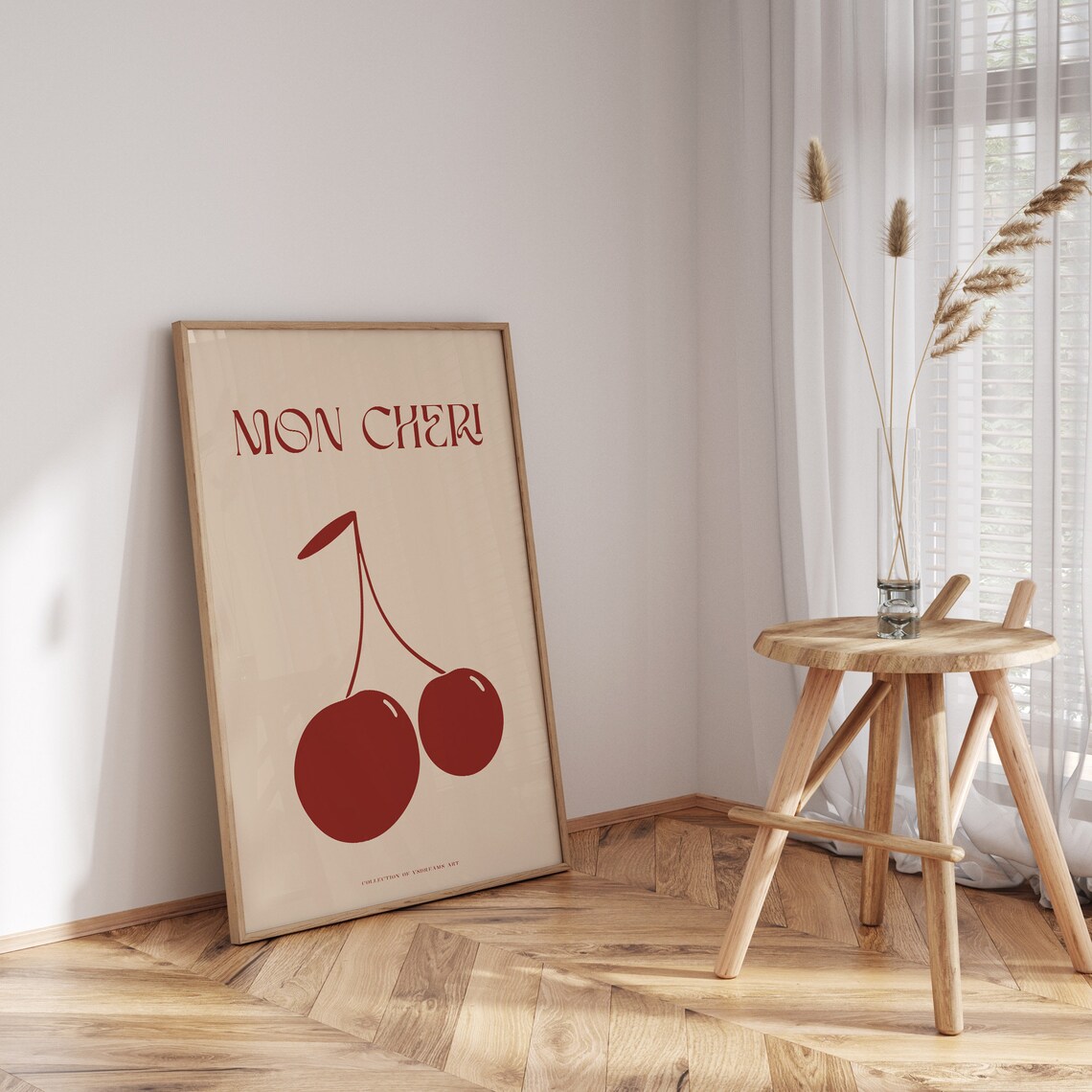 Mon Cheri Cherry Retro Kitchen Poster Art Print - Image 3